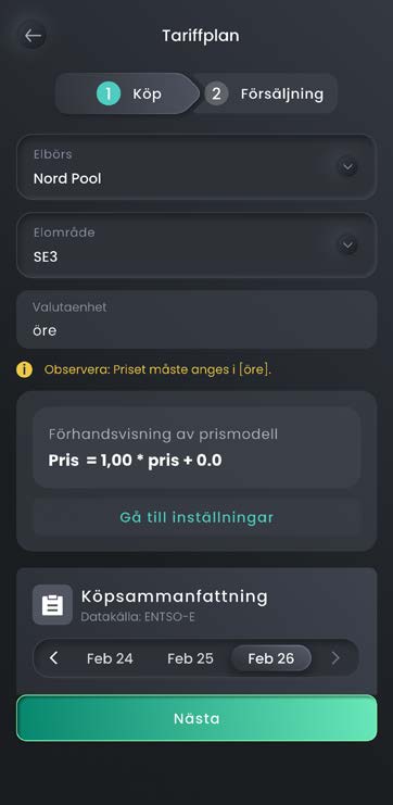 Köp: Nord Pool, elområde och öre.